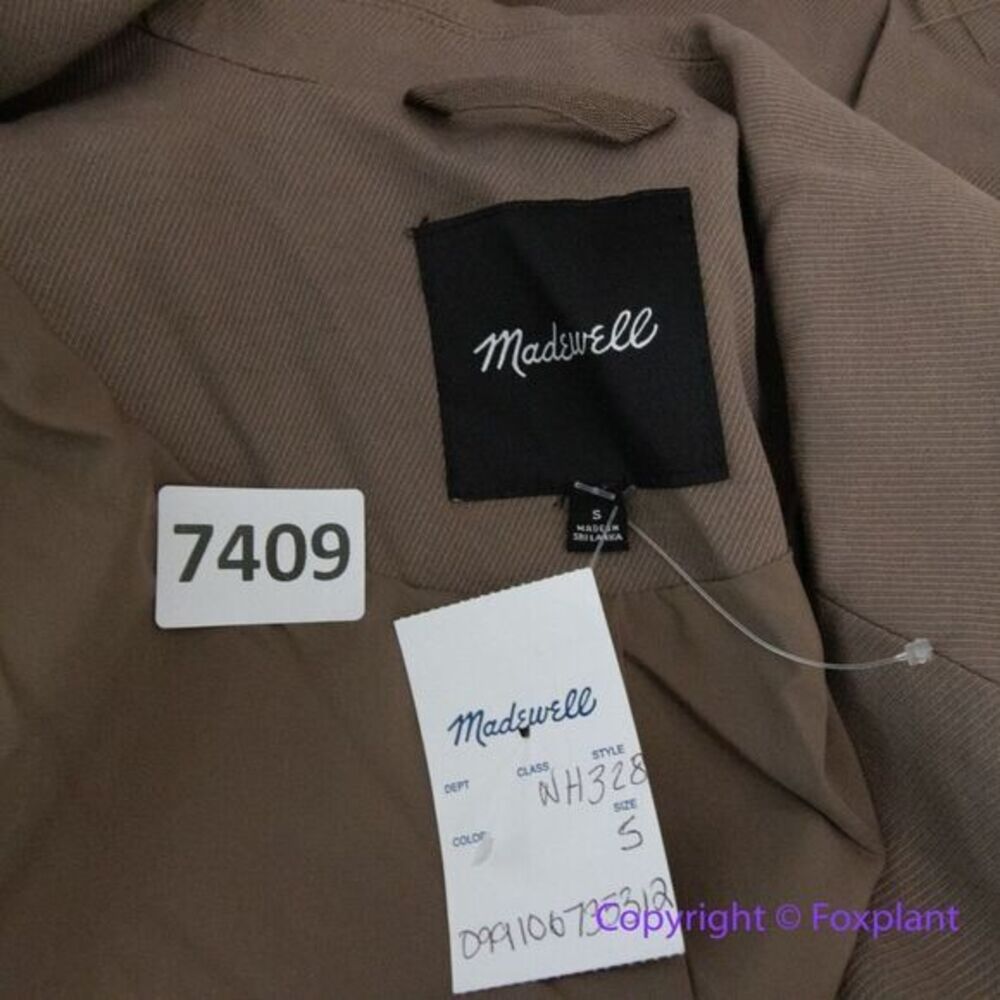 New! Madewell Drapeweave Caldwell Double Breasted Blaze‎ in taupe, size S - Picture 11 of 13